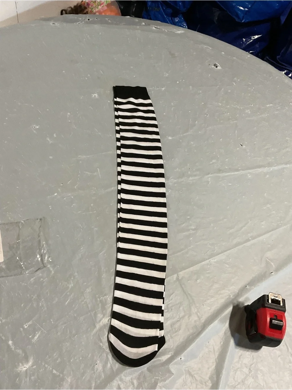 Black and White Striped Knee-High Sock